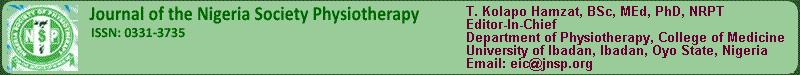 Journal of the Nigeria Society of Physiotherapy